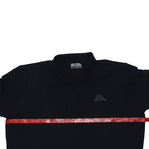 Kappa Men's Black 2XL Polo Shirt Cotton Short Sleeve Collared Top