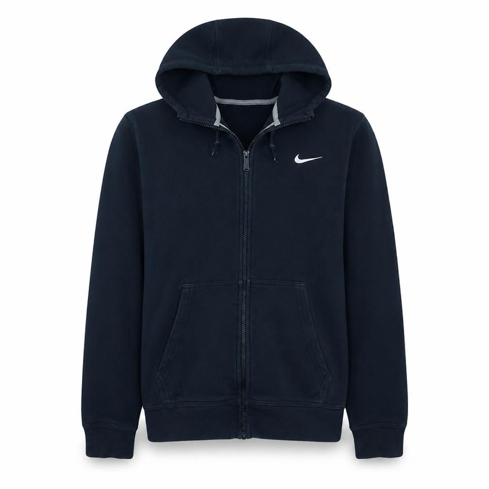 Nike Men's Blue Full Zip Hoodie M Cotton Blend Fleece