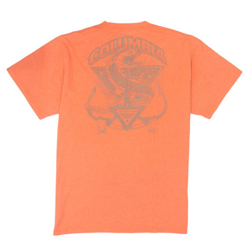 Columbia PFG Orange Mens XL Graphic Outdoor Fishing T-Shirt