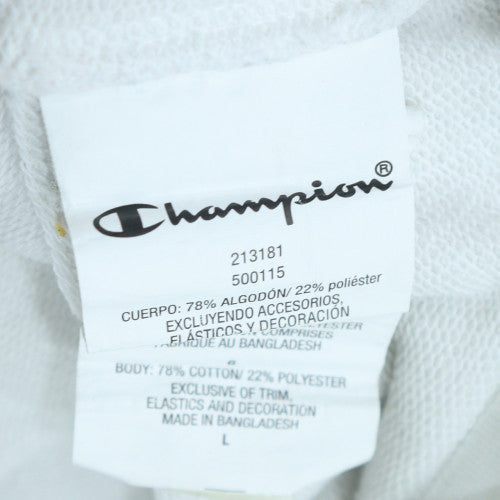 Champion Womens White Pullover Hoodie Size L Cotton Blend