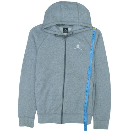 Jordan Boys Grey Full Zip Hoodie Size S Cotton Blend Casual Wear