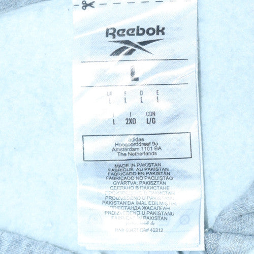 Reebok Mens Grey Full Zip Hoodie L Regular Fit Fleece Sweatshirt