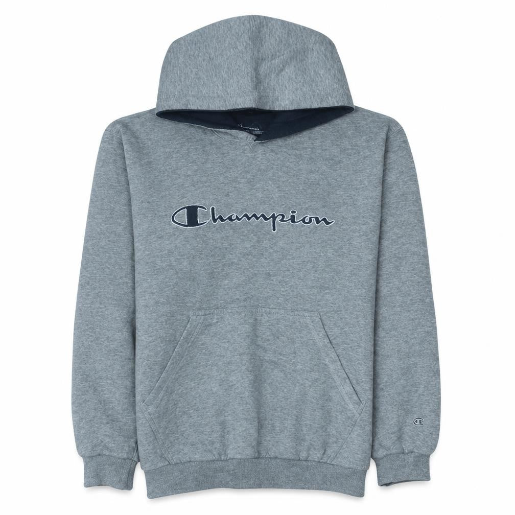 Champion Men's Grey Pullover Hoodie M Logo Regular Fit