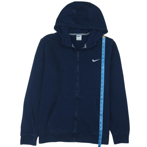 Nike Men's Navy Blue Full Zip Hoodie XL Cotton Blend