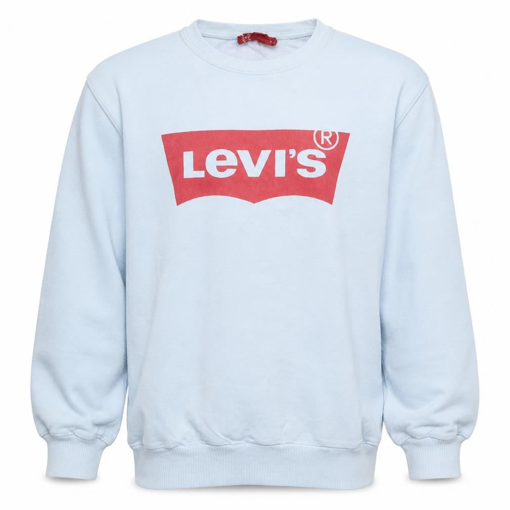 Levi's Men's White Crew Neck Pullover Sweatshirt Medium Cotton Blend