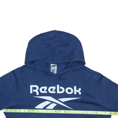 Reebok Men's Blue Pullover Hoodie L Graphic Logo Sportswear