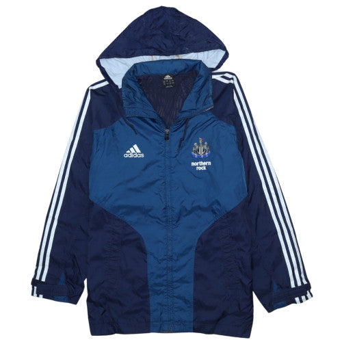 adidas Men Blue L Windbreaker Jacket Newcastle United Sports Hooded