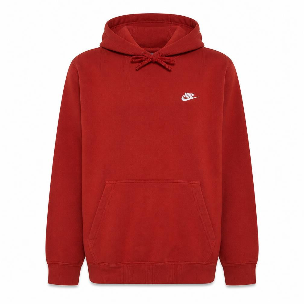 Nike Men's Red Pullover Hoodie L Fleece Logo Regular Fit