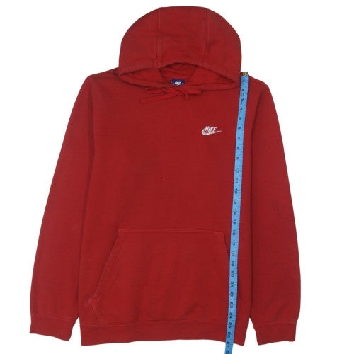 Nike Men's Red Pullover Hoodie L Fleece Logo Regular Fit