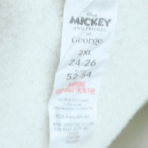 George Women Mickey and Friends White 2XL Pullover Sweatshirt