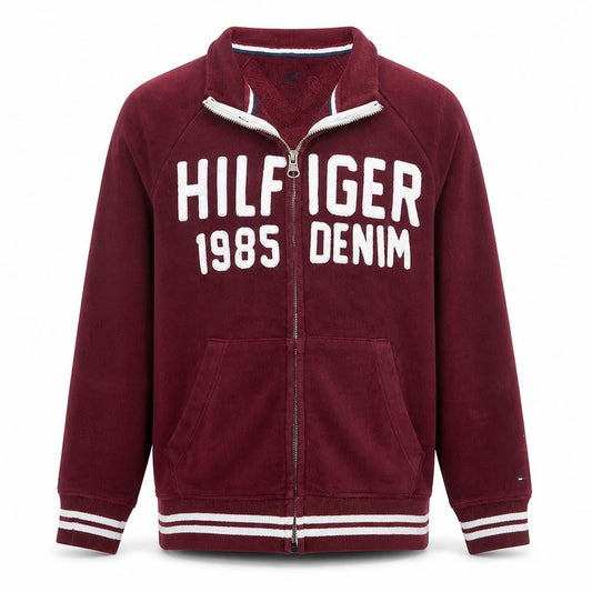 Tommy Hilfiger Men’s Red Full Zip Logo Sweatshirt Size M