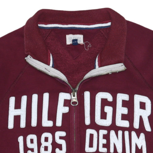 Tommy Hilfiger Men’s Red Full Zip Logo Sweatshirt Size M