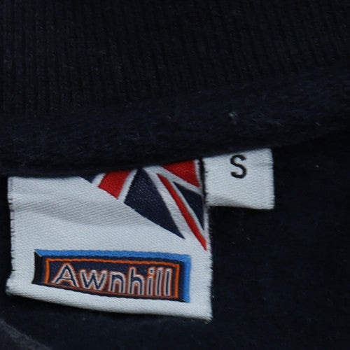 Awnhill Men's Blue London England Varsity Button Sweatshirt S