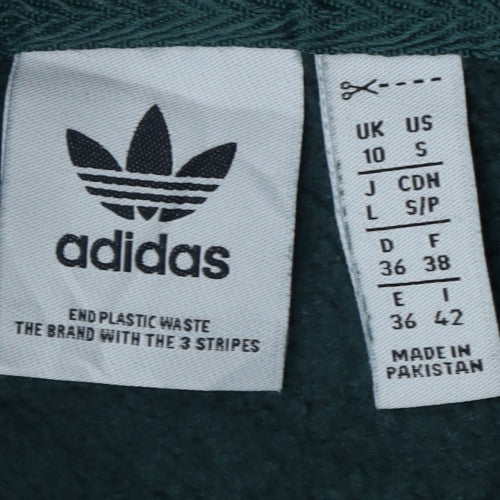 Adidas Women’s Green Pullover Hoodie Size 10 Hooded Logo Sweatshirt