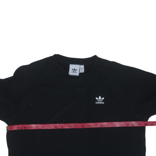 Adidas Men's Black Crew Neck Pullover Sweatshirt M Regular Fit