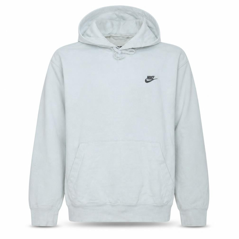 Nike Men's White Pullover Hoodie L Logo Fleece Sweatshirt