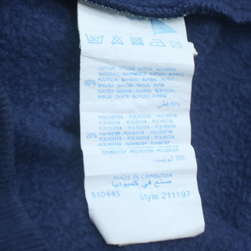 Champion Men's Blue Pullover Hoodie Medium Logo Fleece Sweatshirt