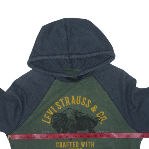 Levi's Men's Green Pullover Hoodie Size S Graphic Fleece Sweatshirt