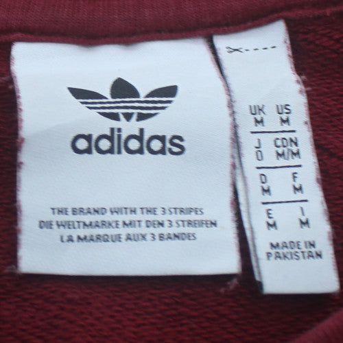Adidas Men's Red Crew Neck Pullover Sweatshirt Size M