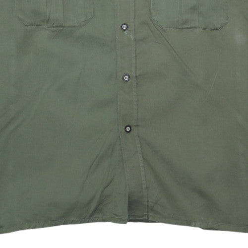 Imperial Men's Green 42in Regular Fit Cotton Military Shirt