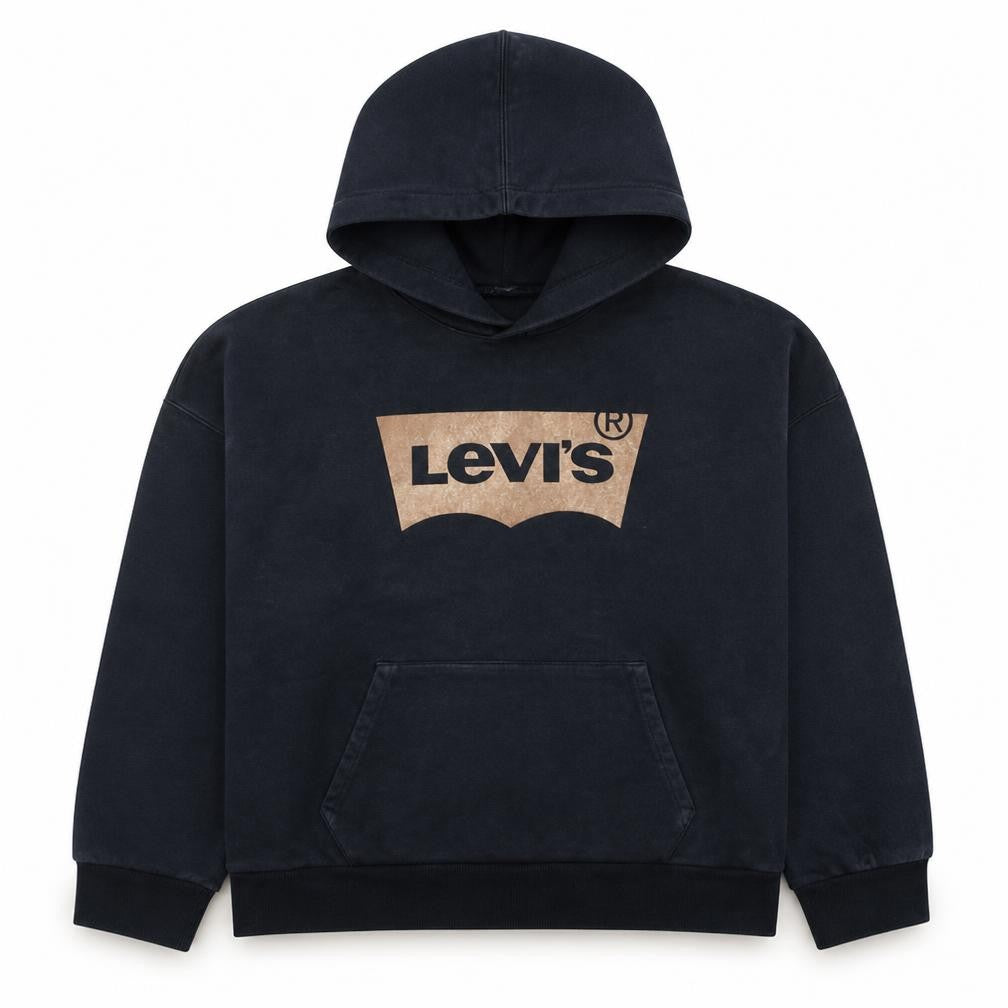 Levi's Men's Black Pullover Hoodie L Regular Fit Logo Fleece