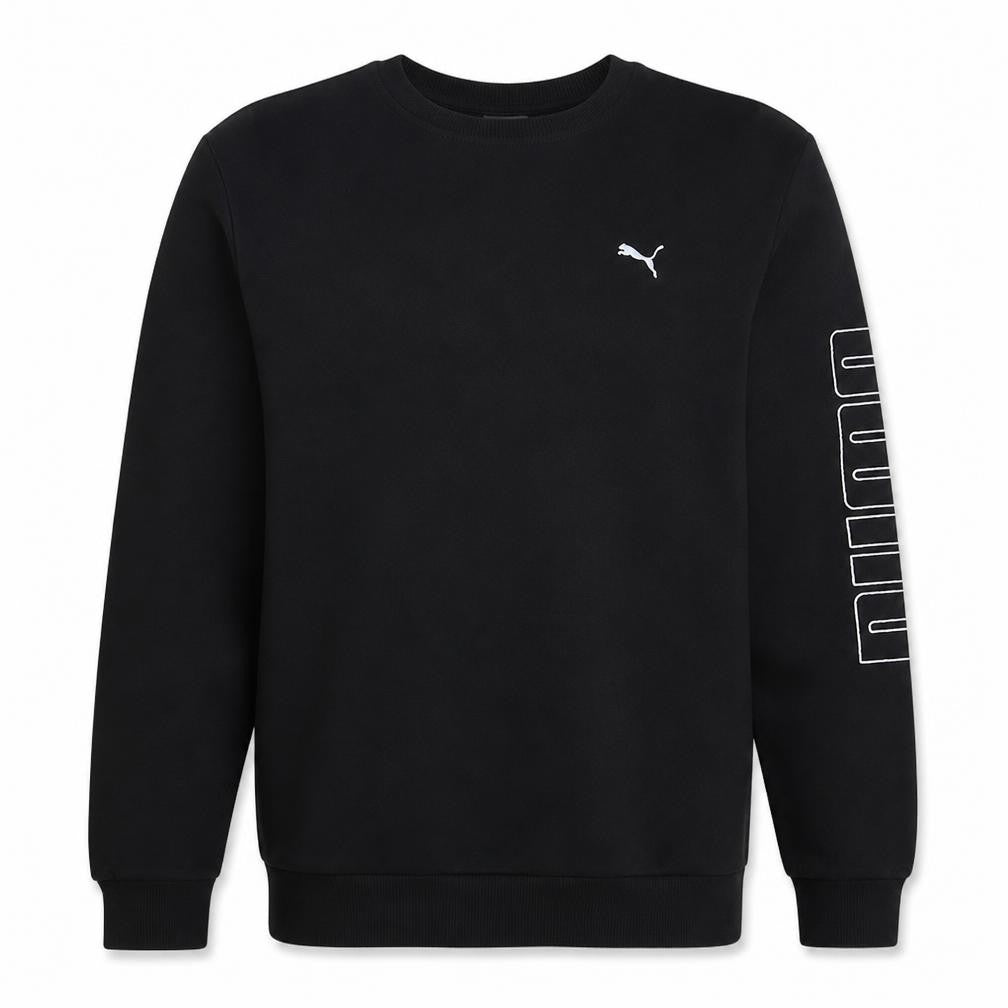 Puma Mens Black XL Crew Neck Pullover Sweatshirt Logo Print