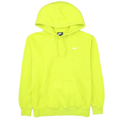 Nike Men's Yellow Pullover Hoodie L Fleece Logo Sportswear