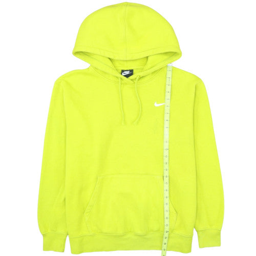 Nike Men's Yellow Pullover Hoodie L Fleece Logo Sportswear