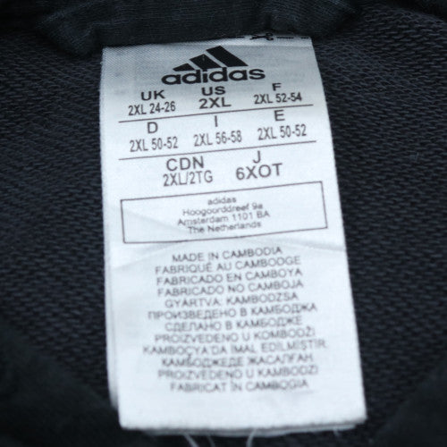 Adidas Womens Black 2XL Full Zip Hoodie with Stripes