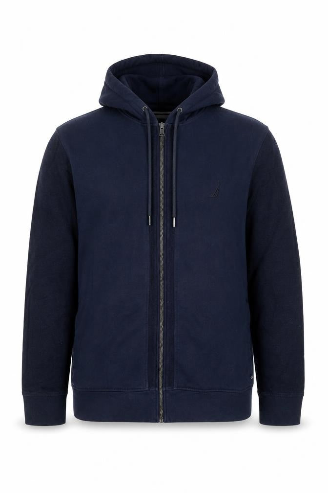 Nautica Mens Blue XL Full Zip Hoodie Sweatshirt