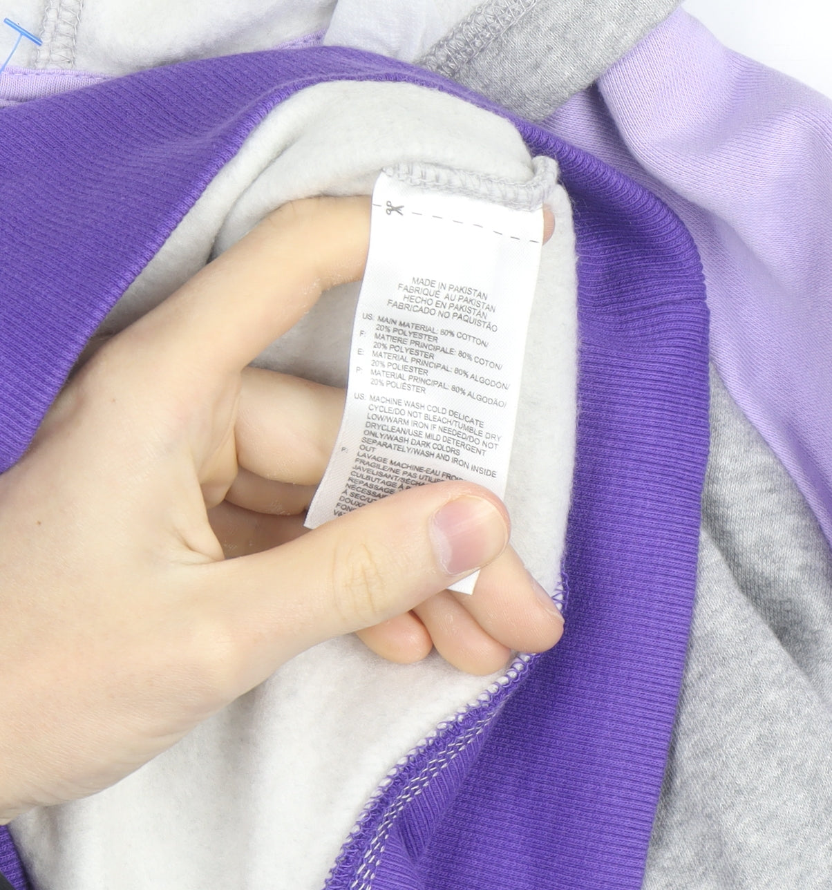 Reebok Women’s Grey & Purple Pullover Hoodie L Fleece Lined Casual