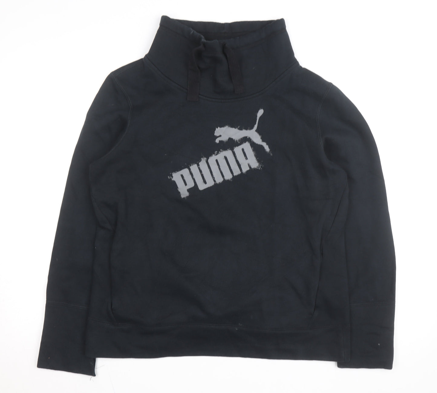 Puma Mens Black L Fleece Pullover Sweatshirt with Logo