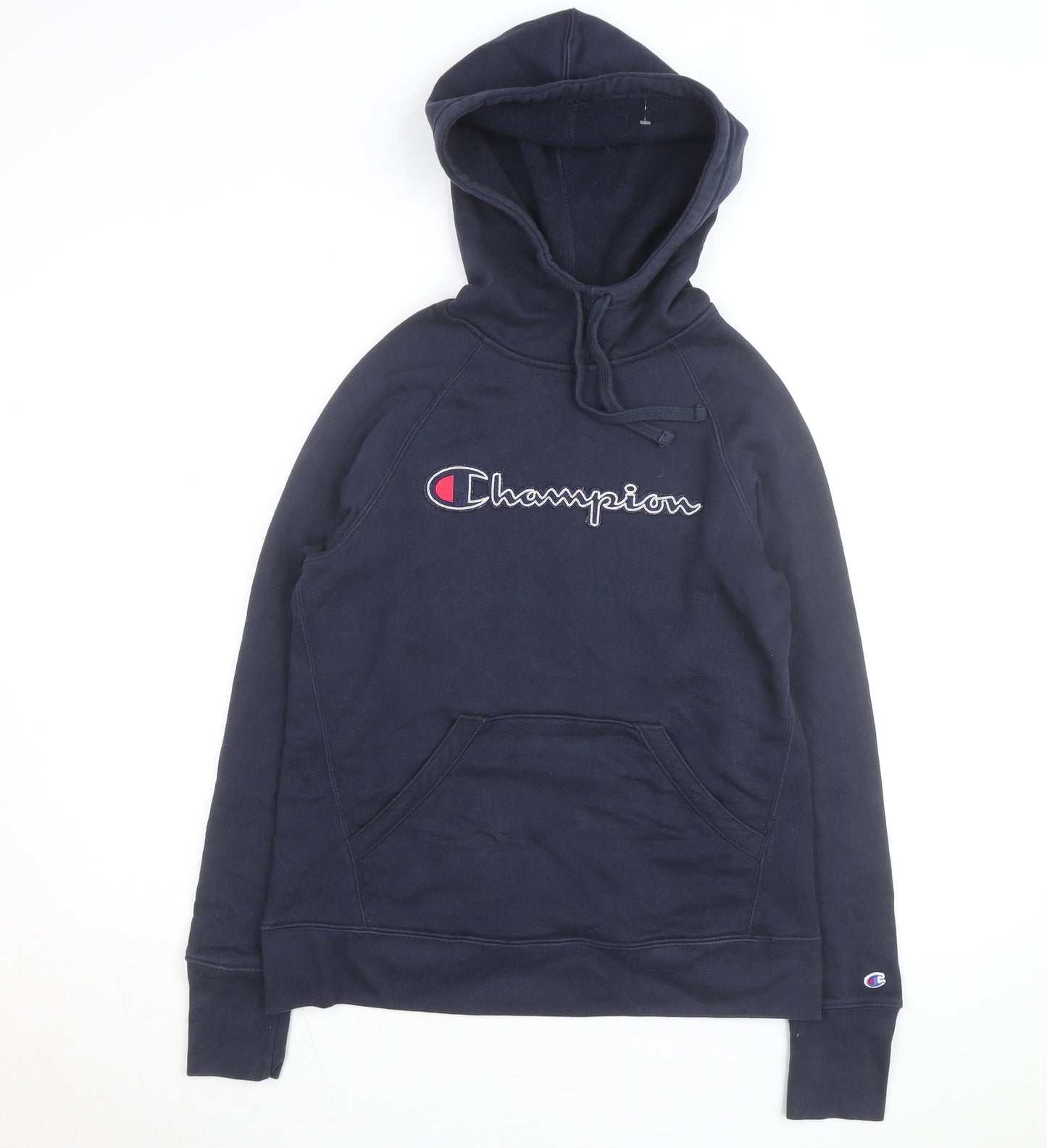 Champion Men's Blue Pullover Hoodie S Embroidered Logo Fleece
