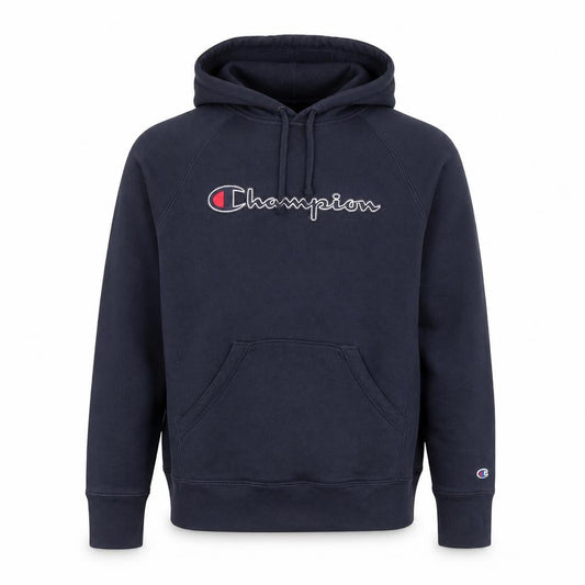 Champion Men's Blue Pullover Hoodie S Embroidered Logo Fleece
