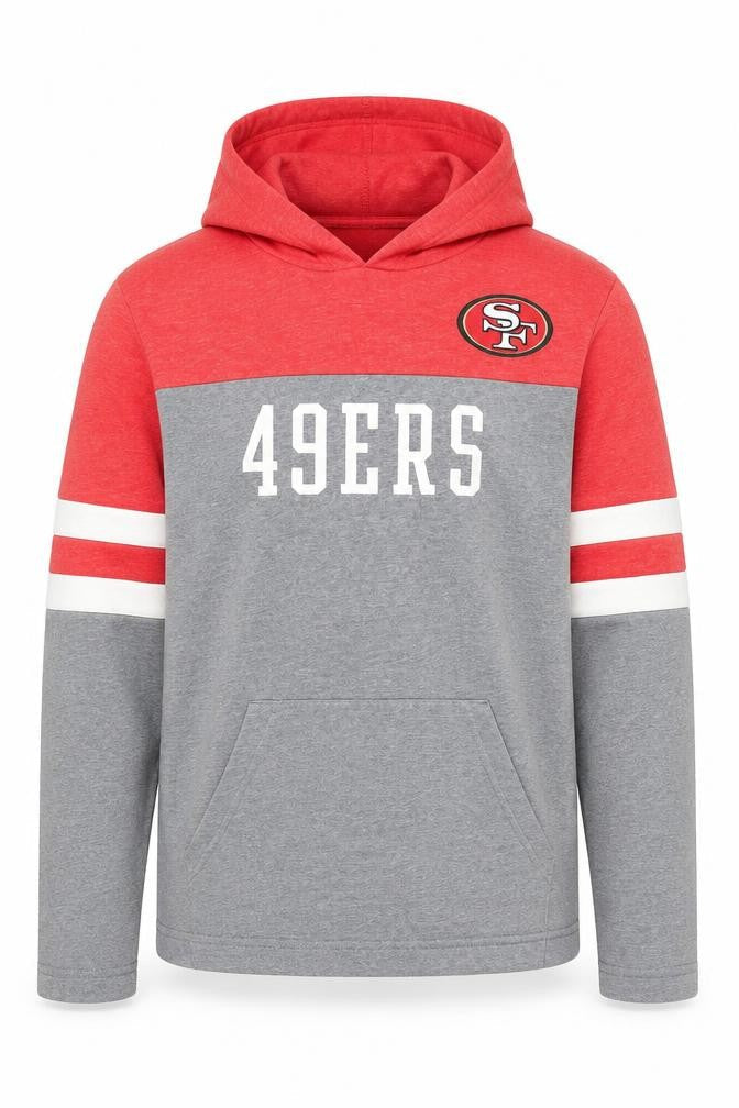 NFL Team Apparel Men’s Red Grey 49ers Pullover Hoodie Size S