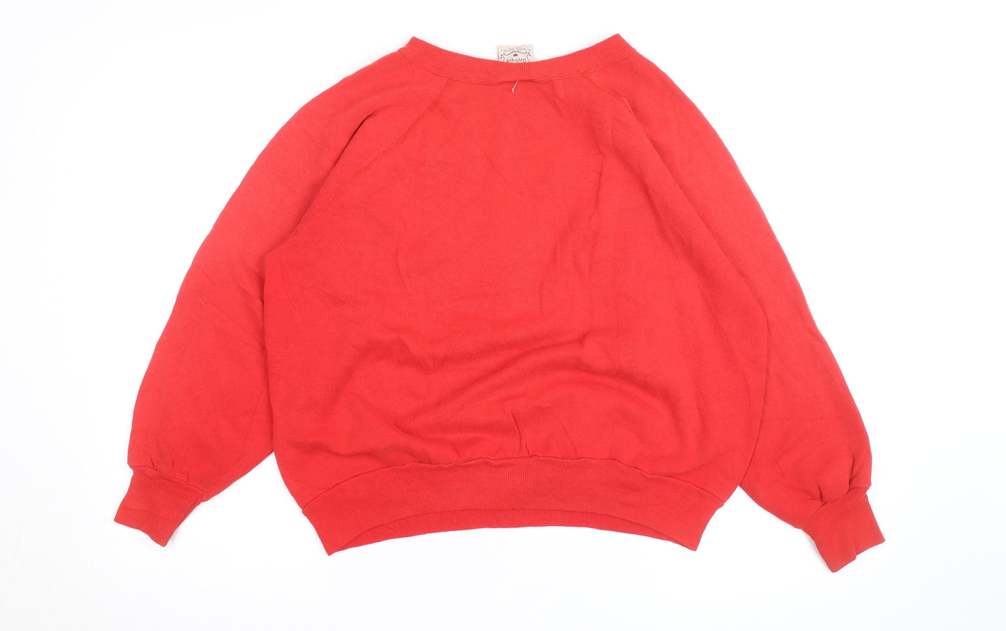 Pannill Womens Red Ski Country Folk Art Sweatshirt Size L Winter