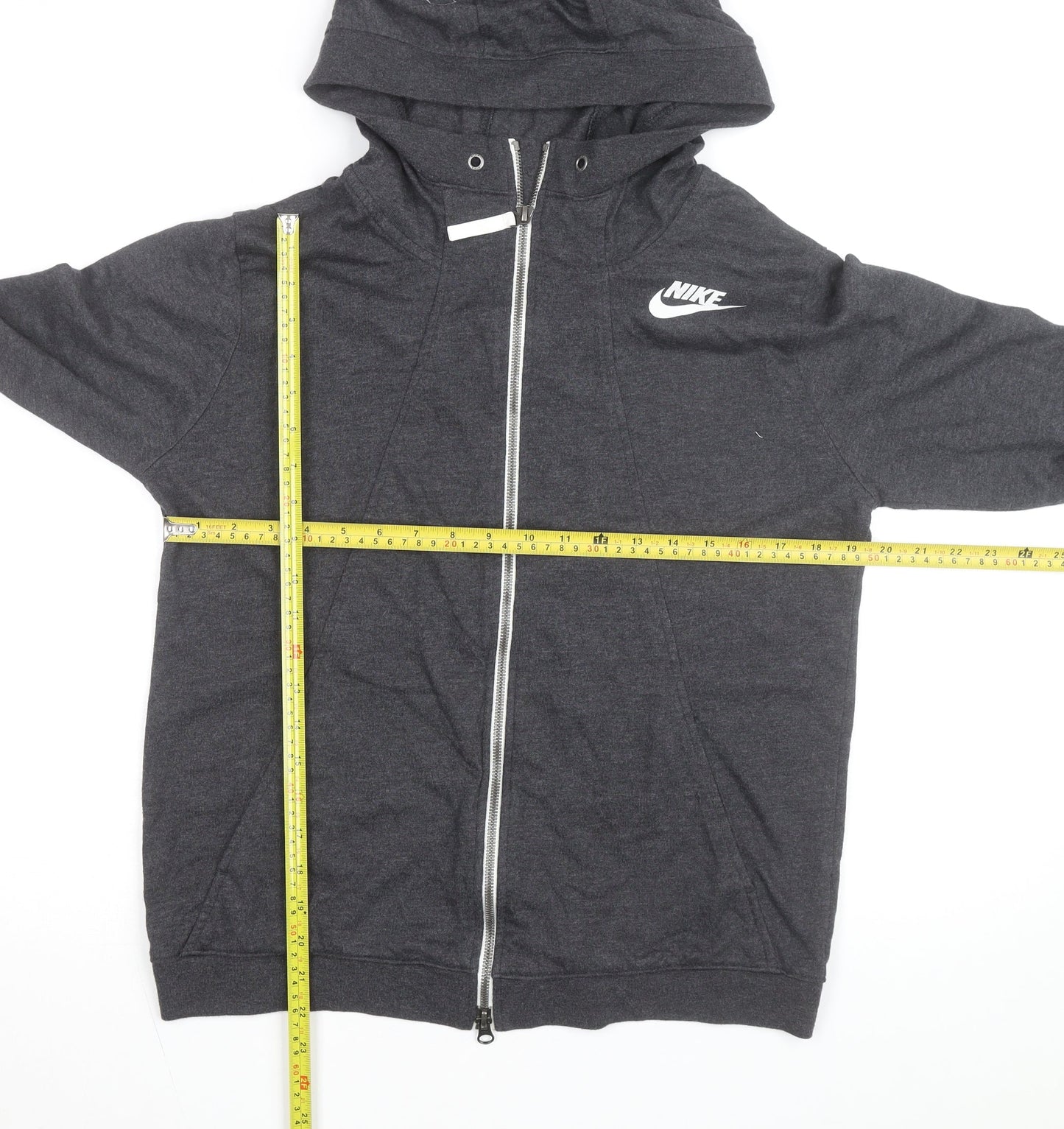 Nike Men's Grey Full Zip Hoodie L Regular Fit Sportswear