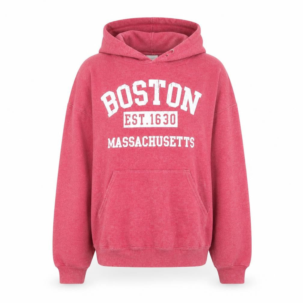 Jerzees Men’s Red Pullover Hoodie S College Boston Graphic Fleece