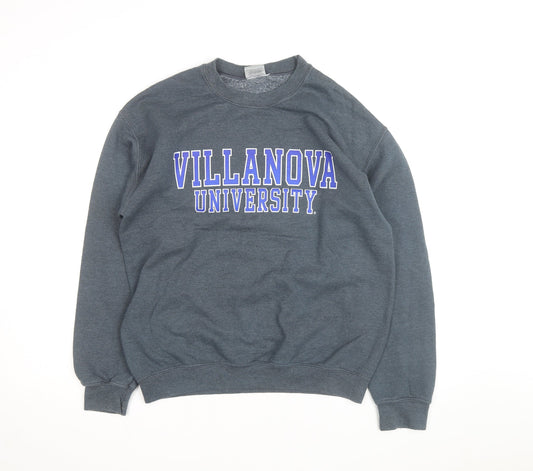 MV Sport Men Grey Villanova University Crew Neck Sweatshirt M