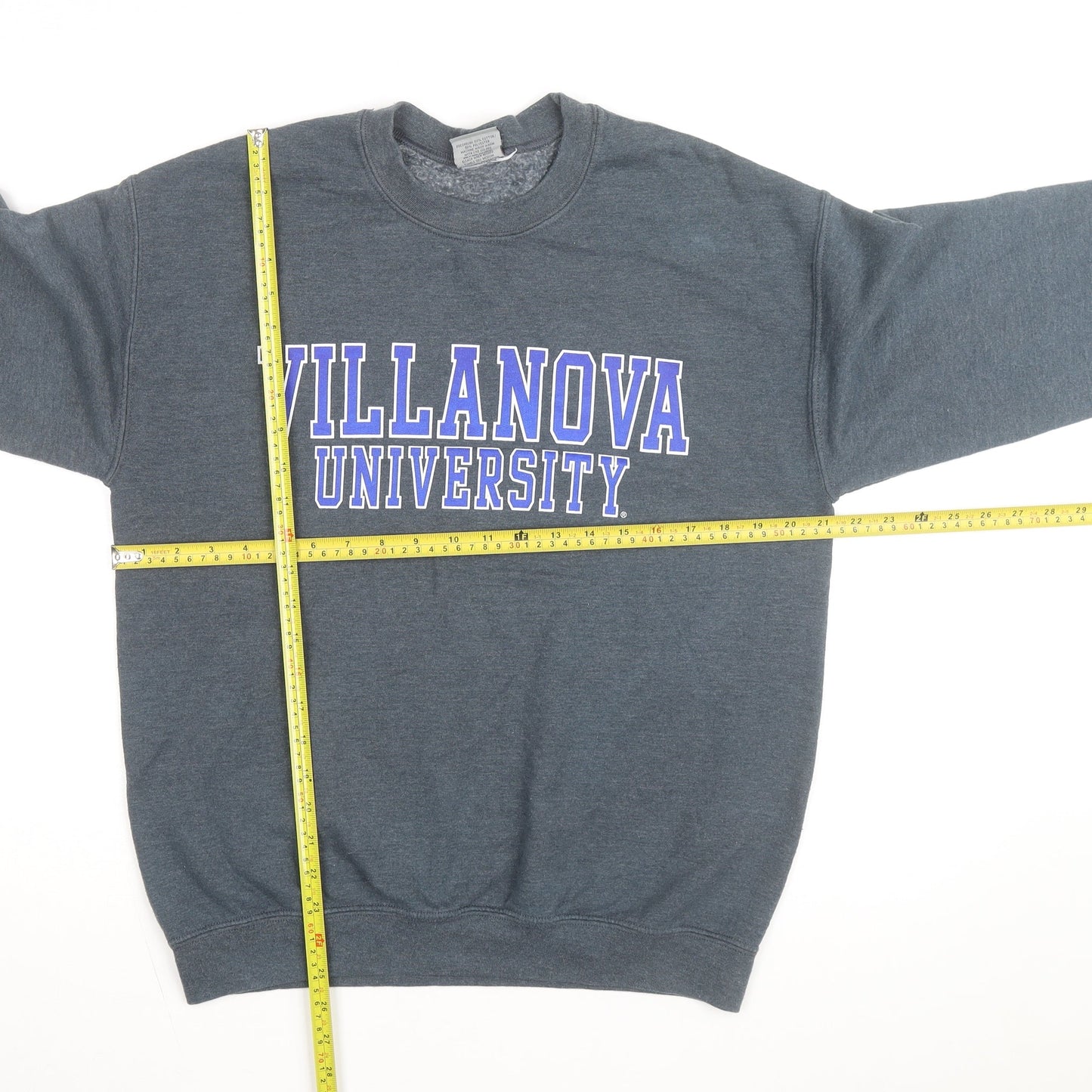 MV Sport Men Grey Villanova University Crew Neck Sweatshirt M