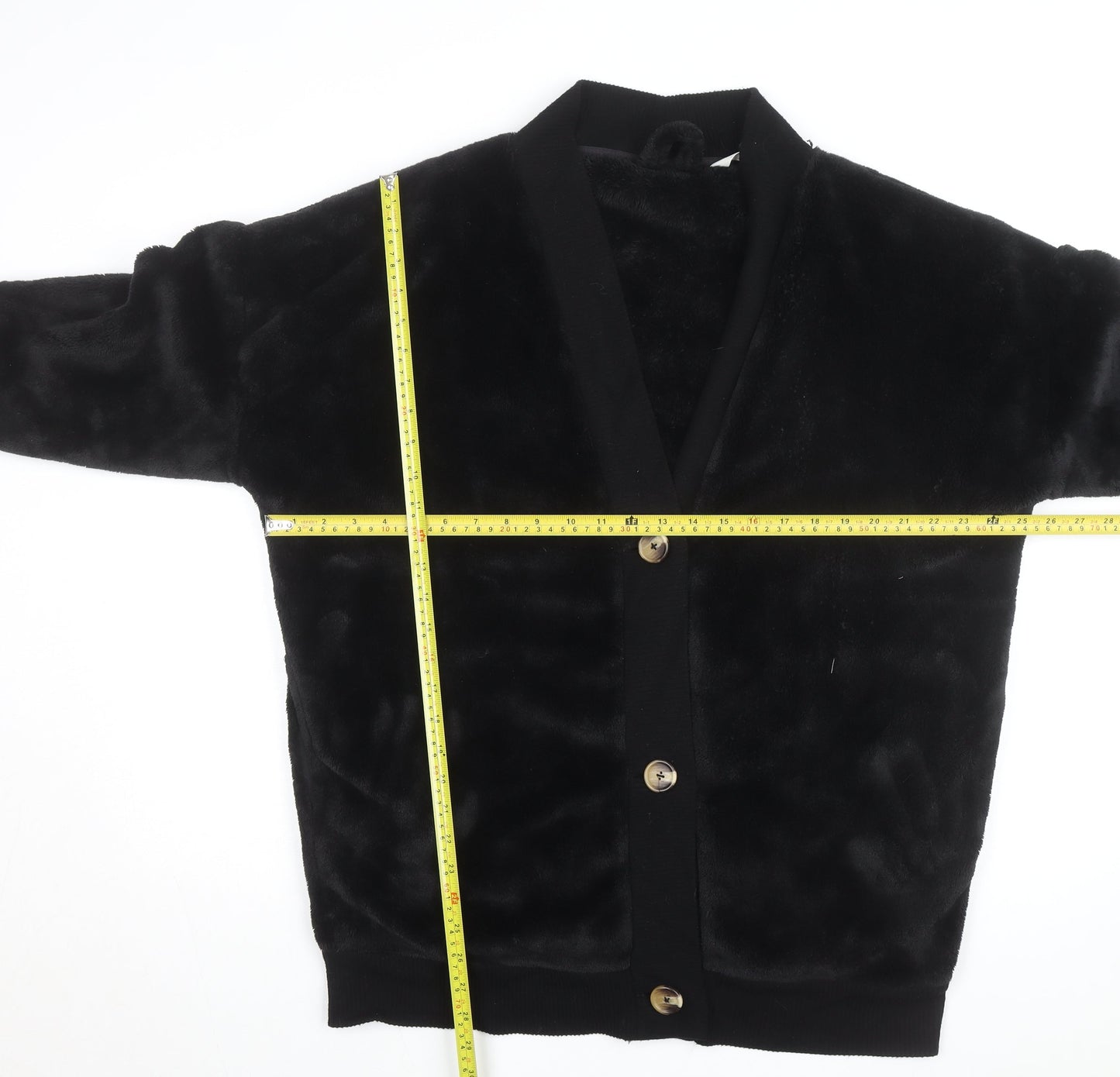 Marks and Spencer Women’s Black Fleece V-Neck Cardigan M