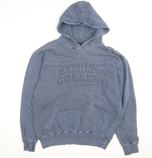 JanSport Men's Blue Hamilton College Pullover Hoodie M Vintage Cotton