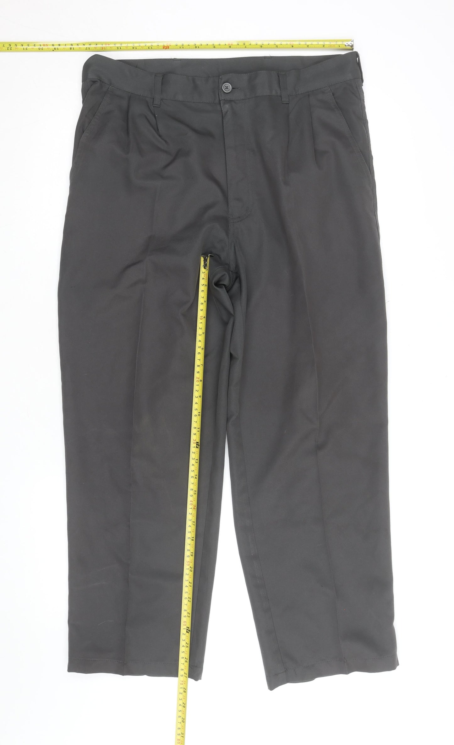 Dunlop Men’s Black 36” Regular Fit Pleated Dress Trousers