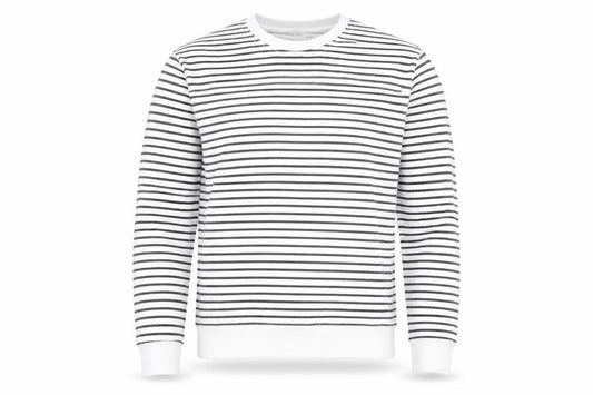 Marks & Spencer Men's White Striped Cotton Long Sleeve Top M
