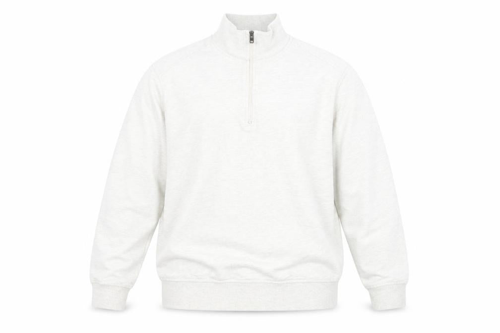 Dockers Men’s Ivory 1/4 Zip High Neck Sweatshirt Size L Regular Fit