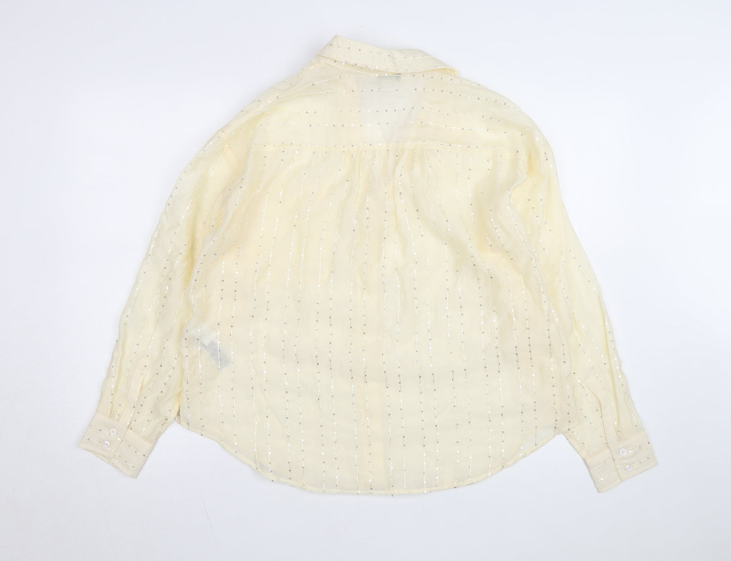 Marks and Spencer Women’s Beige Sequin Button-Up Shirt Size 12
