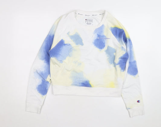 Champion Women's Blue Tie Dye Pullover Sweatshirt Size L
