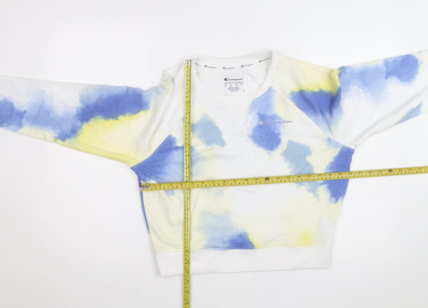 Champion Women's Blue Tie Dye Pullover Sweatshirt Size L