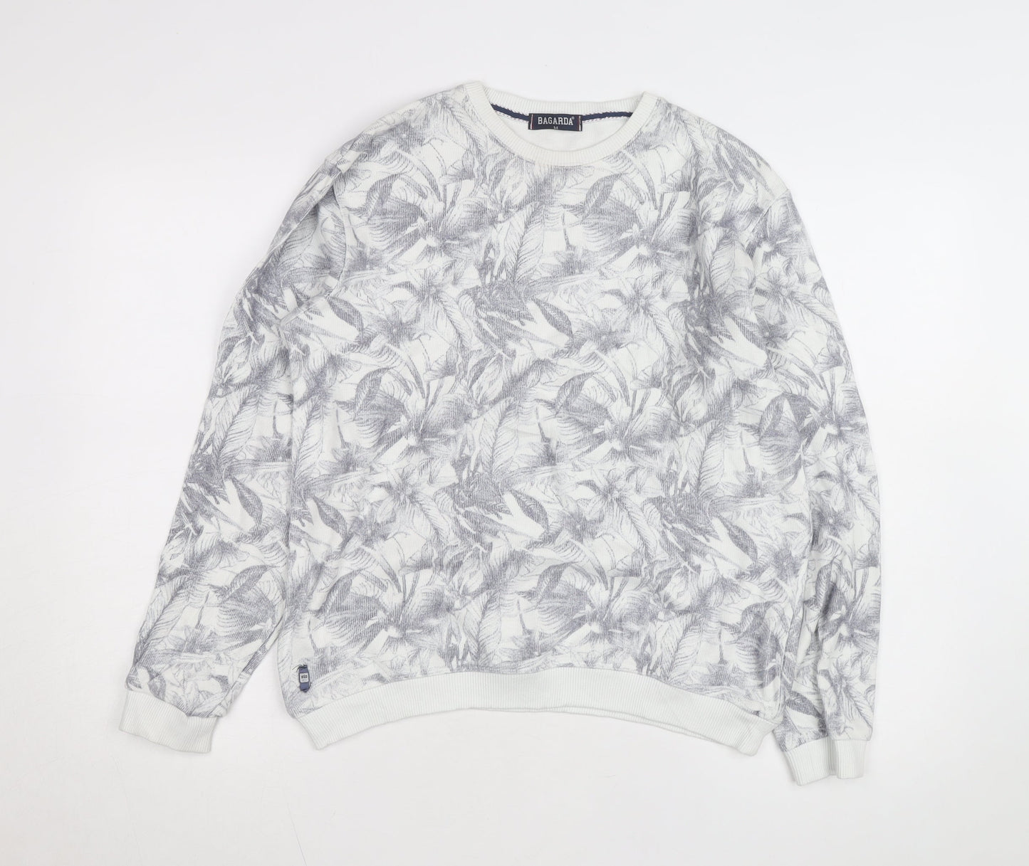 Bagarda Men's Grey Floral Crew Neck Sweatshirt Size M