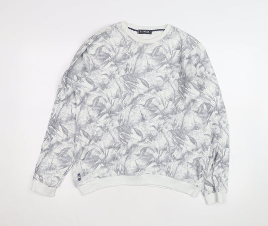 Bagarda Men's Grey Floral Crew Neck Sweatshirt Size M